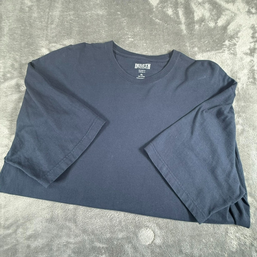 Duluth Trading Co Relaxed Fit Longtail T Short Sleeve Men's XL Navy Blue